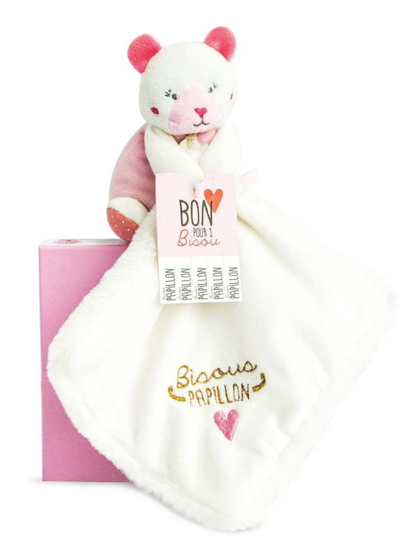 - cat with comforter bisous papillon pink 